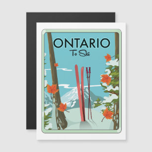 Ontario zum Ski Magnetkarte