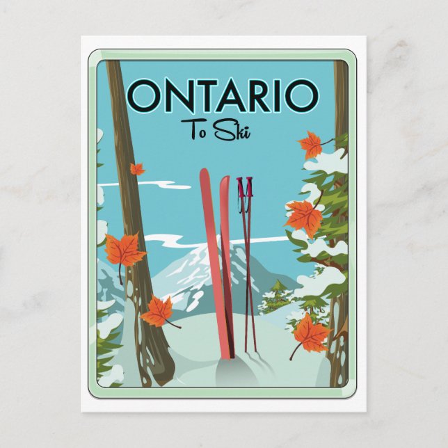 Ontario zum Ski Postkarte (Vorderseite)