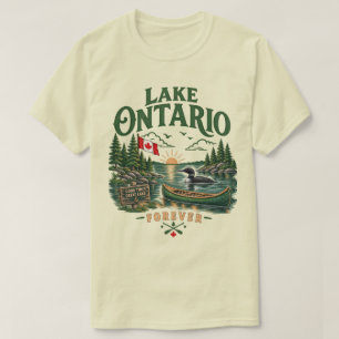 Ontariosee Kanada Vintage Loon Flag T-Shirt