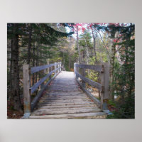 Onward Maine Wood Bridge Poster