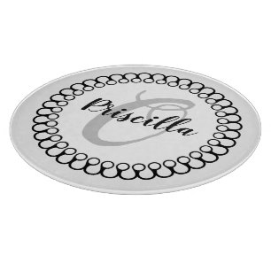 Onyx Decorative Circle Monogram Cutting Board Schneidebrett