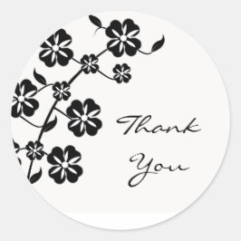 Onyx Floral Burst Danke Aufkleber