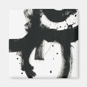 Onyx Gesture - Schwarze Paint Strokes Magnet