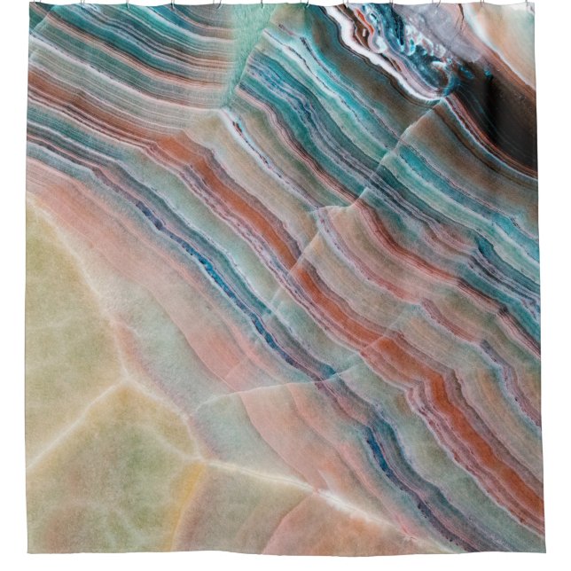 Onyx-Marmor-Textur Hintergrund der natürlichen Sto Duschvorhang (Vorderseite)