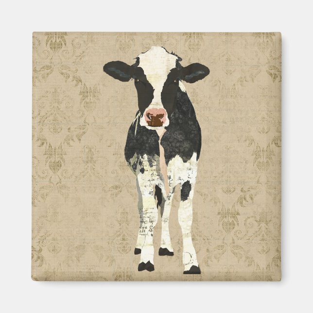 Onyx & Pearl Cow Magnet (Vorne)