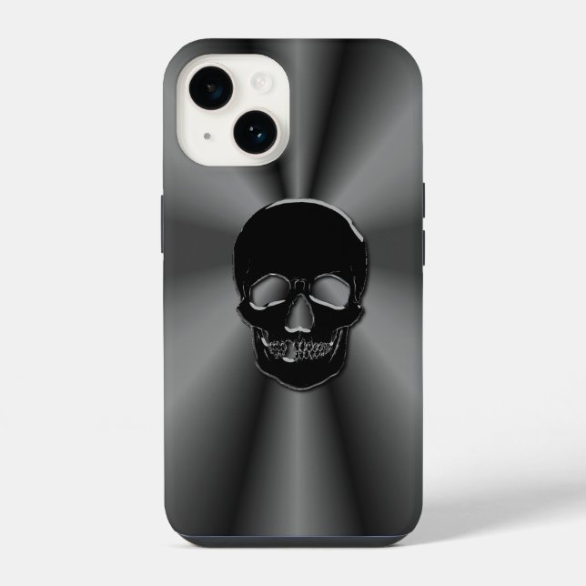 Onyx-Schädel iPhone 14 Hülle (Rückseite)