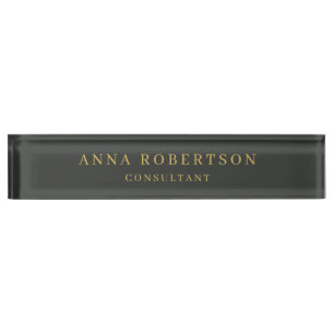 Onyx Schwarz & Gold Farben Beruflich Minimalistisc Namensplakette