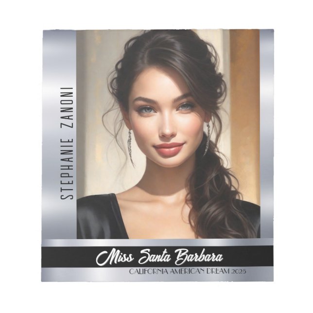 Onyx Shine Pageant Titleholder Notepad Notizblock (Vorderseite)