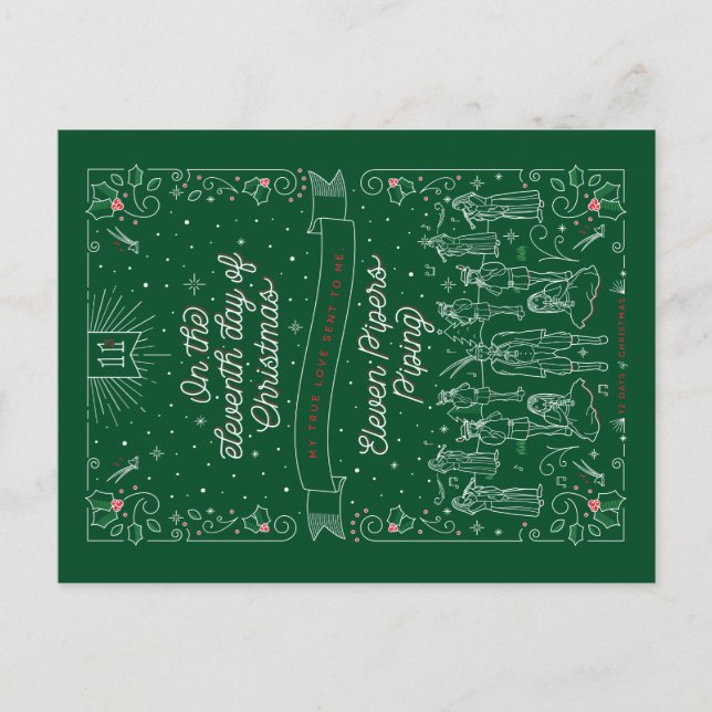 ONZIÈME JOUR DE NOËL / Carte de Noël (Devant)