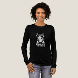 oo Cool for Humans – Minimalist Black Cat Graphic Tri-Blend Shirt