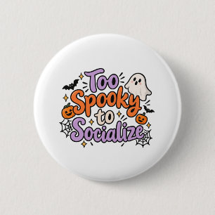 Oo Gruselig, um lustig Halloween-Design T-Shirt zu Button
