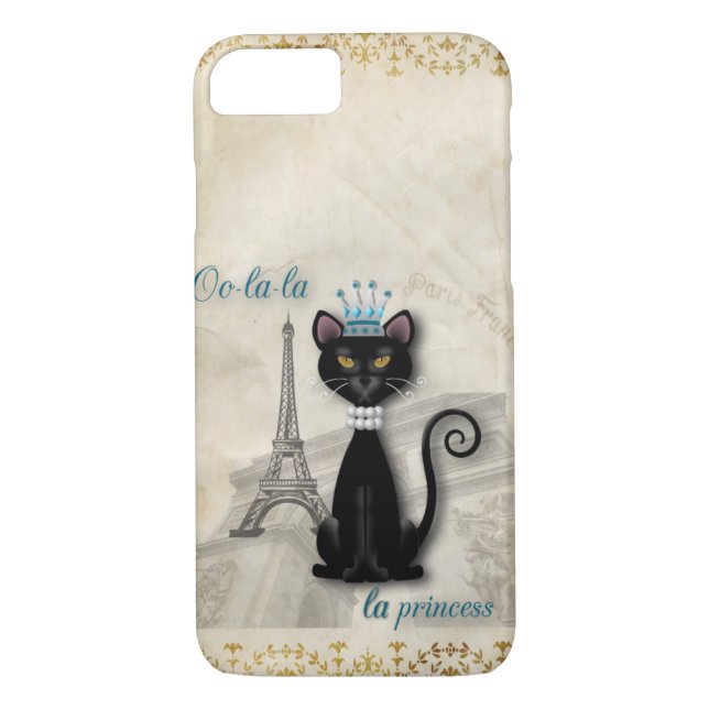 Oo-La-La französische Miezekatze-Prinzessin Case-Mate iPhone Hülle (Rückseite)