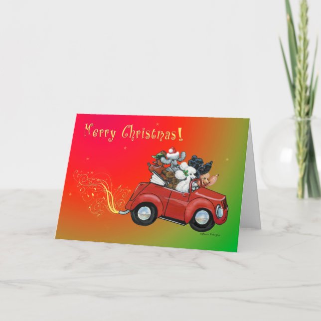 Oodles de canicules Cartes de voiture rétro de Noë (Devant)