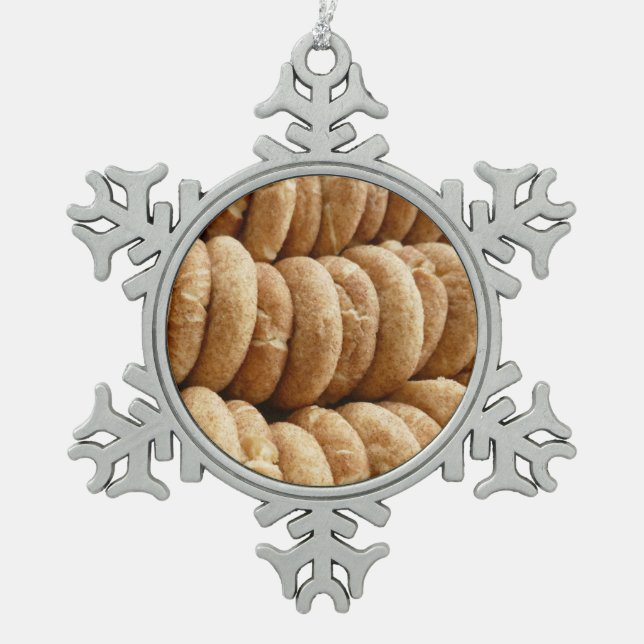 Oodles von Snickerdoodles Schneeflocken Zinn-Ornament (Vorderseite)