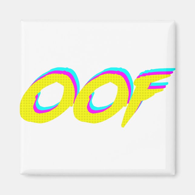 OOF Retro Neon Graphic Magnet (Vorne)