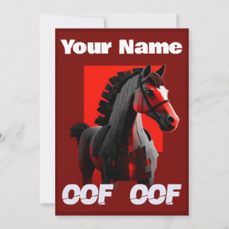 Oof Roblox Funny Meme Red Horse Einladung