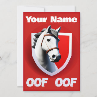 Oof Roblox Funny Meme Red White Horse Einladung