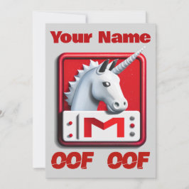 Oof Roblox Funny Meme Red White Unicorn Einladung