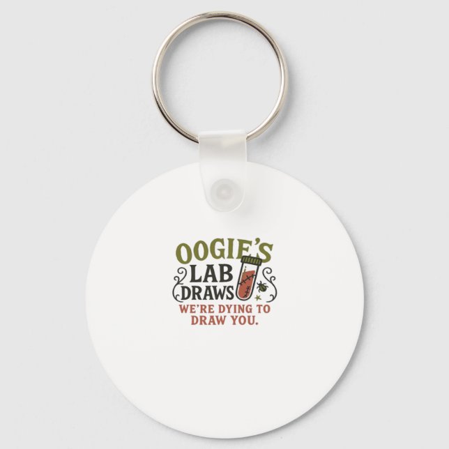 Oogie�s Lab Draws � Funny Halloween Phlebotomist & Schlüsselanhänger (Vorderseite)