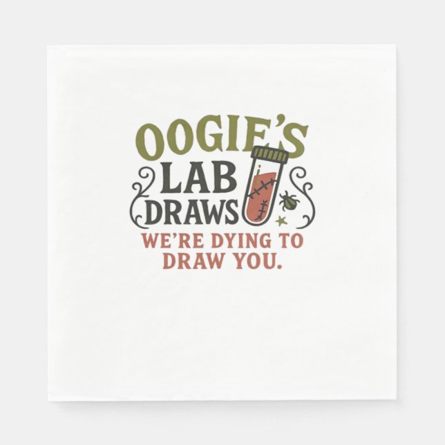 Oogie's Labrador Zeichne - Funny Halloween Phlebot Serviette (Vorderseite)