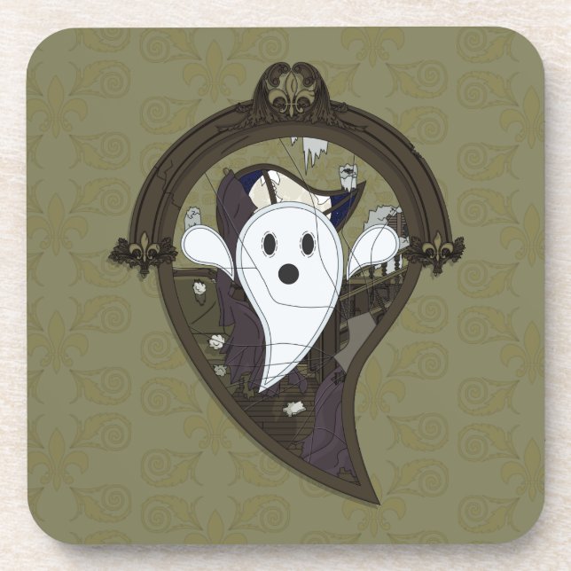 Ooh die Ghost Square Achterbahn Untersetzer (Vorderseite)