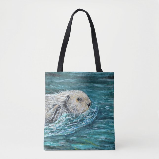 Ooh Goody Lunchtime Sea Otter Malerei Tasche (Vorderseite)