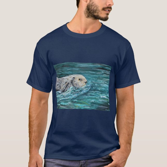 Ooh Goody Lunchtime Sea Otter Painting T - Shirt (Vorderseite)