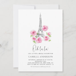 Ooh la Eiffel Tower Pink Brautparty Einladung