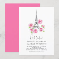 Ooh la Eiffel Tower Pink Floral Baby Dusche