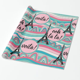Ooh la la la la! Voila! Eiffelturm Geschenkpapier