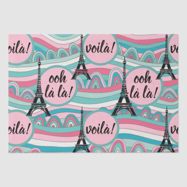 Ooh la la la la! Voila! Eiffelturm Seidenpapier (Vorderseite)