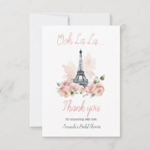 Ooh La La Pariser Französische Florale Brautparty Dankeskarte