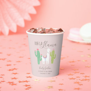 Ooh la lama Kinderdusche niedliches Baby Pink Pappbecher