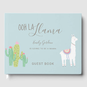 Ooh La Llama Baby Dusche Blaue Sukkulturen Niedlic Gästebuch