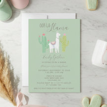 Ooh La Llama Baby Dusche niedlich aquamarin & brau