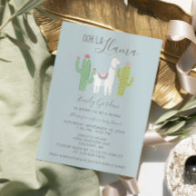 Ooh La Llama Baby Dusche niedlich blau & braun, ei