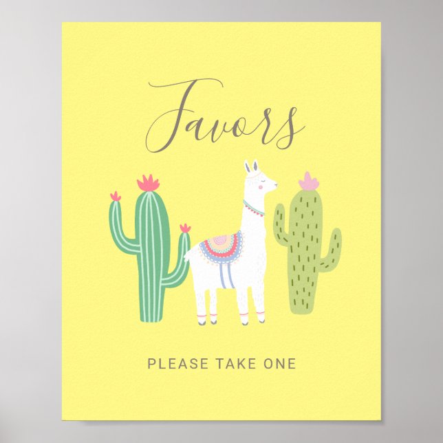 Ooh La Llama Baby Dusche Niedliche Favoriten Schil Poster (Vorne)