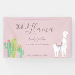 Ooh La Llama Baby Dusche Succules pink Niedlich Banner