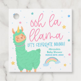 Ooh La Llama Rainbow and Stars Baby Dusche Geschenkanhänger