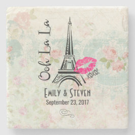 Ooh La Paris Eiffel Tower Vintage Wedding Steinuntersetzer