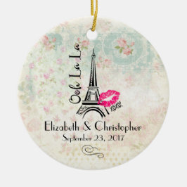 Ooh La Paris Eiffel Tower Wedding Keramikornament