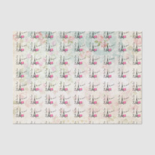 Ooh La Paris Eiffelturm auf Vintagem Muster Seidenpapier