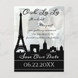 Ooh La Paris Skyline Custom Foto Ankündigungspostkarte
