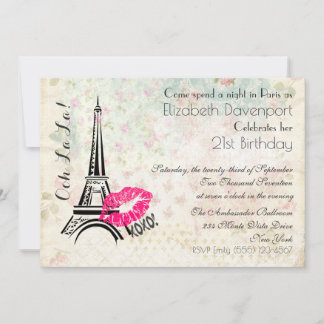 Ooh La Parisian Night Birthday Party Einladung