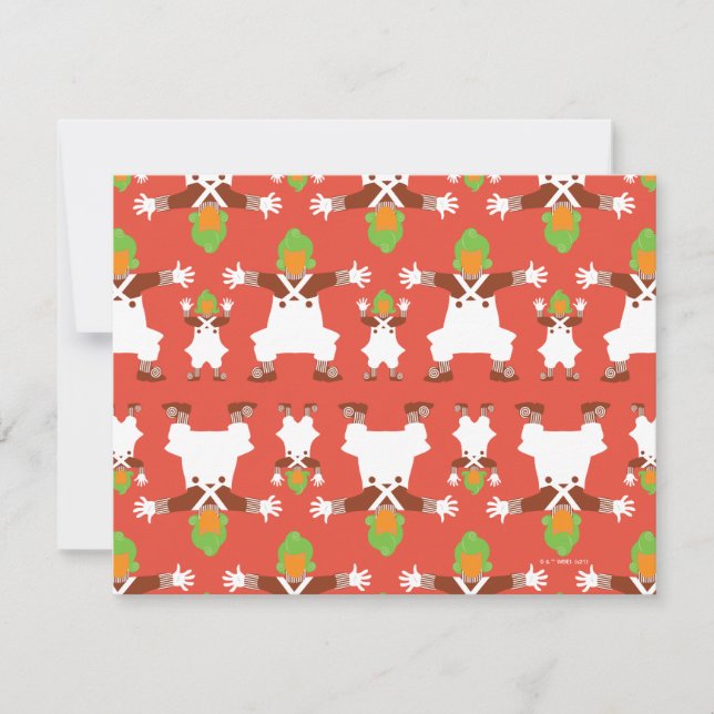 Oompa Loompa Dancing Pattern Mitteilungskarte (Vorderseite)