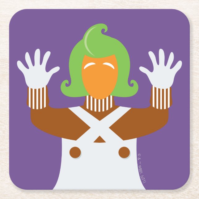 Oompa Loompa Rechteckiger Pappuntersetzer (Vorderseite)