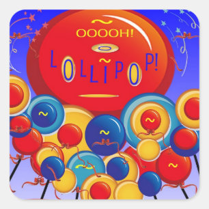 Oooh Lollipop! Quadratischer Aufkleber