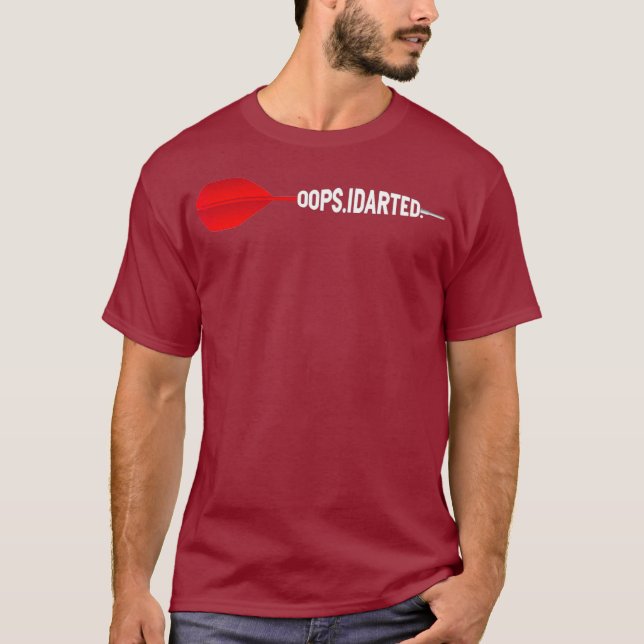 Oops Dartboard Fun Hobby Dart Player T-Shirt (Vorderseite)