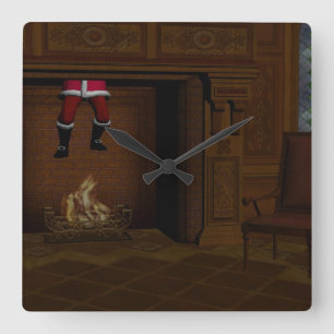 Oops - eine große Überraschung für den Weihnachtsm Quadratische Wanduhr