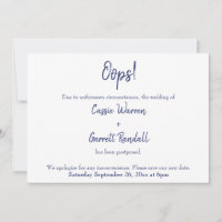 "Oops!" Hochzeitsankündigung der Marine White Post